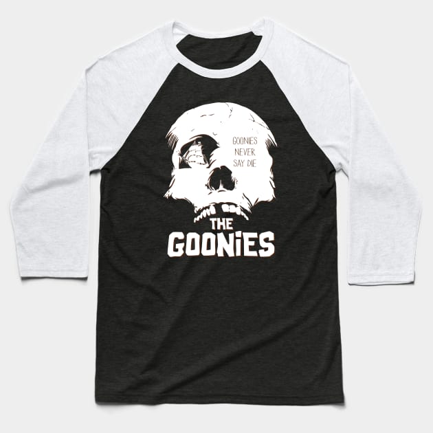 The Goonies "Never Say Die" Baseball T-Shirt by RyanBlackDesigns